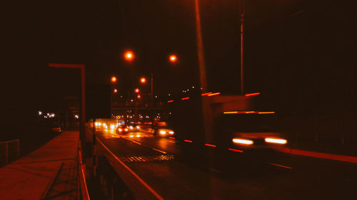 Road in city at night