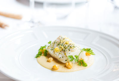 High angle view of meal served in plate