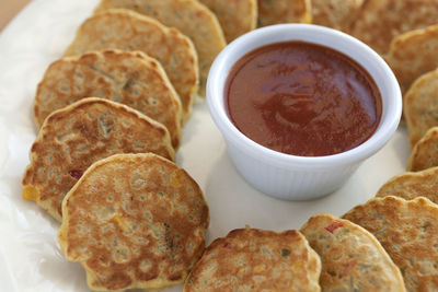 Close-up of breakfast served in bowl