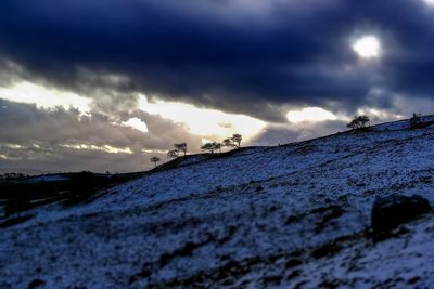 View of landscape against cloudy sky