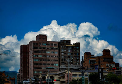 Low angle view of buildings against sky