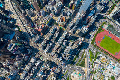 Aerial view of buildings in city