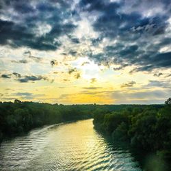 Scenic view of landscape against sky during sunset