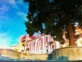 Low angle view of building against clear sky