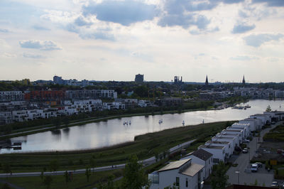 High angle view of city