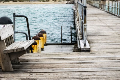 Wooden pier on lake