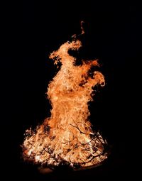 Bonfire against black background