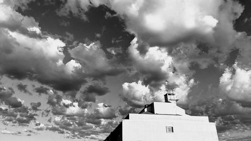 Low angle view of buildings against sky