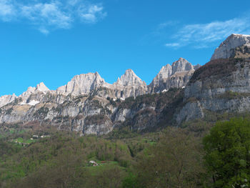 Panoramic view of rocky mountains against sky