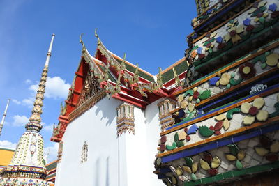 Low angle view of temple against sky