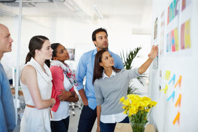 Business colleagues working at office