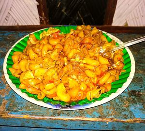 High angle view of food in bowl