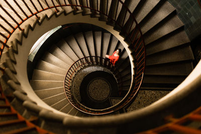 Directly above shot of spiral staircase