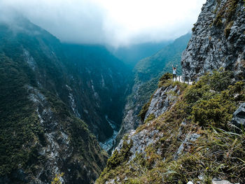 Scenic view of rocky mountains