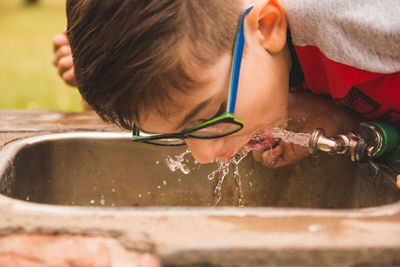 Portrait of boy in water