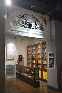 Interior of illuminated building