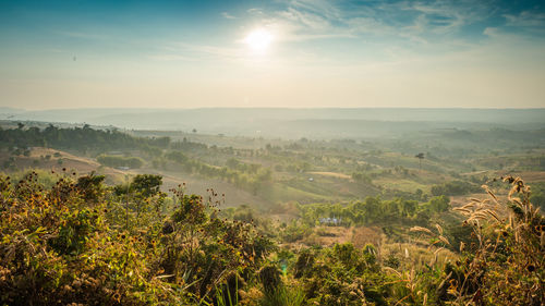 High angle view of landscape against sky