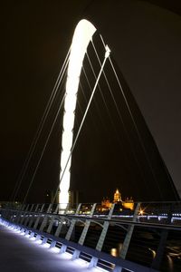 Bridge over river at night