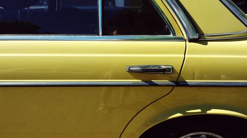 Close-up of yellow car window