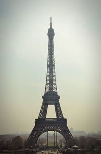 Silhouette of eiffel tower