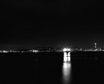 Illuminated cityscape at night