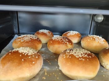 Close-up of bread on cutting board