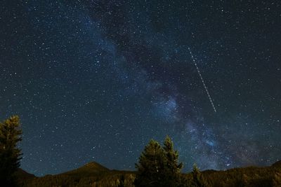 Low angle view of star field against star field