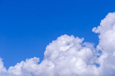 Low angle view of clouds in blue sky