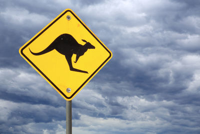 Kangaroo warning road sign australia