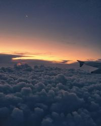 Scenic view of cloudscape seen from airplane