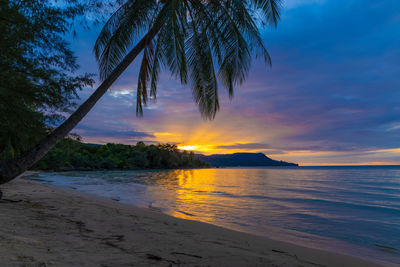 Evening on the beach in koh rong island, cambodia