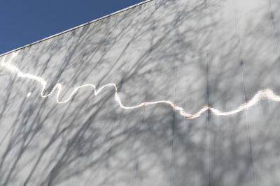 Close-up of snow against clear sky