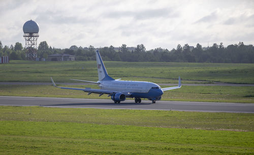 Airplane on field