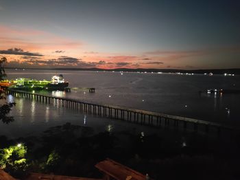 Scenic view of sea against sky at night