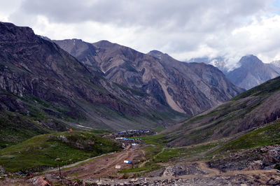 Scenic view of mountains against sky