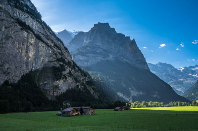 Landscape and nature between lauterbrunnen and strechelberg, switzerland