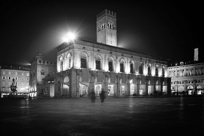 Illuminated building at night