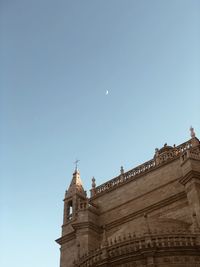 Low angle view of building against clear sky