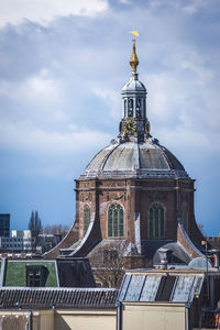 Cupola of the church under the clouds 