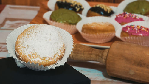 Close-up of cake on table