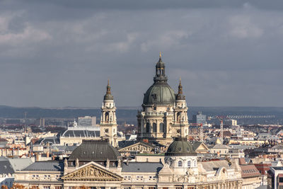 St. stephen's basilica or szent istvan bazilika and cityscape of budapest in hungary