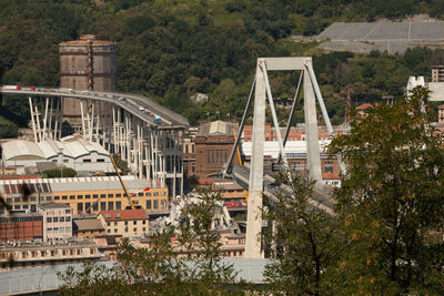 View of bridge and buildings in city