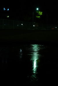 Illuminated water at night