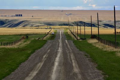 Country road on the outskirts of lethbridge, alberta, canada. 