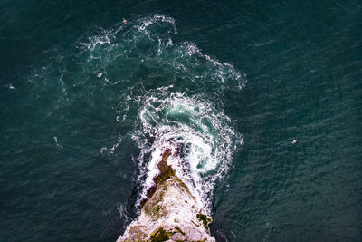 High angle view of sea shore