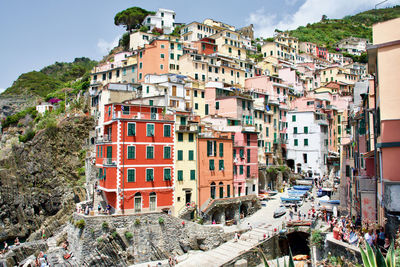 Houses of riomaggiore in cirque terre national park