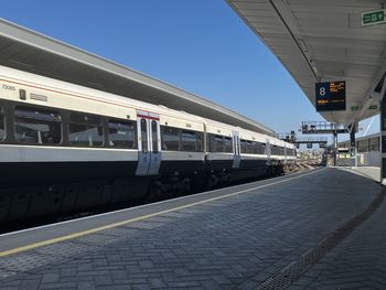 Train on railroad station