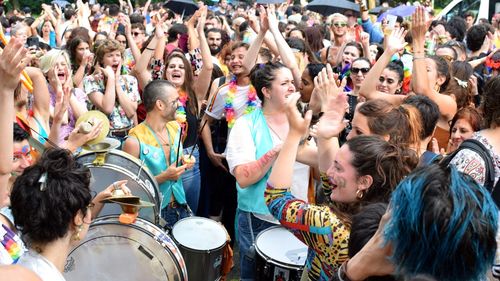 Group of people at music festival