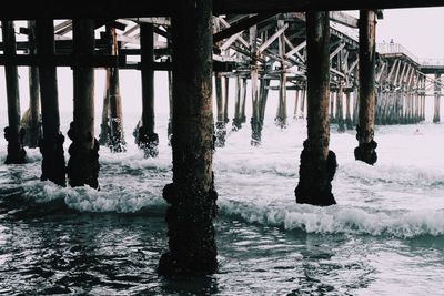 View of pier on sea