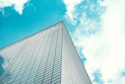 Low angle view of modern building against sky